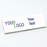 Name tag – color printed metal – white aluminum – square corners – magnetic