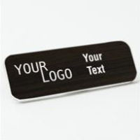 Name tag – engraved plastic Kona / White – round corners – magnetic