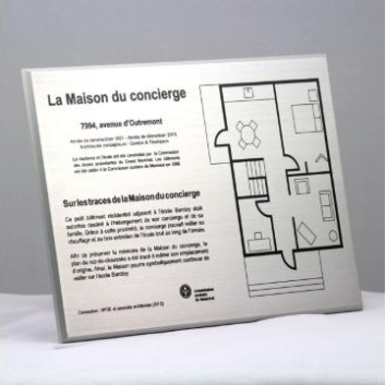 Aluminum engraved plaque – anodised – Exterior